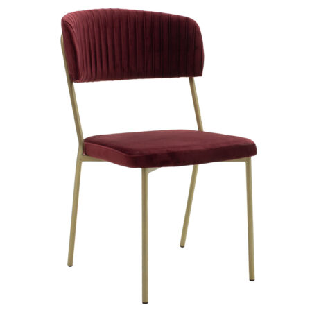 Καρέκλα Livio  βελούδο μπορντό-χρυσό πόδι