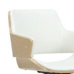 Καρέκλα γραφείου εργασίας Fern  PU λευκό ξύλο φυσικό