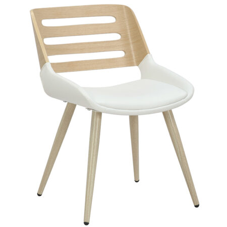 Καρέκλα Brody  pu λευκό- πόδι φυσικό