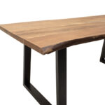 Τραπέζι Miles  μασίφ ξύλο 4εκ φυσικό-πόδι μαύρο 200x96x79εκ