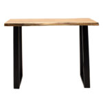 Τραπέζι μπαρ-κονσόλα Miles  μασίφ ξύλο 4εκ φυσικό-πόδι μαύρο 120x53x97εκ
