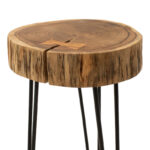 Βοηθητικό τραπέζι σαλονιού Tripp  μασίφ ξύλο 6,5-7εκ καρυδί-πόδι μαύρο 32x30x47εκ
