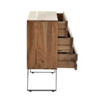 Συρταριέρα Imena  3ων συρταριών μασίφ ξύλο 4εκ φυσικό-μαύρο 80x38x86.5εκ