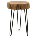 Βοηθητικό τραπέζι σαλονιού Tripp I  μασίφ ξύλο 6,5-7εκ φυσικό-πόδι μαύρο 32x30x47εκ