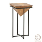 Βοηθητικό τραπέζι σαλονιού Miles  μασίφ ξύλο ακακίας φυσικό-μαύρο 29x29x54εκ