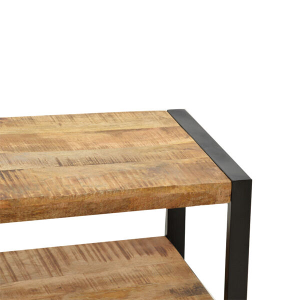 Τραπέζι σαλονιού Miles  μασίφ ξύλο mango φυσικό-μαύρο 100x45x45.5εκ