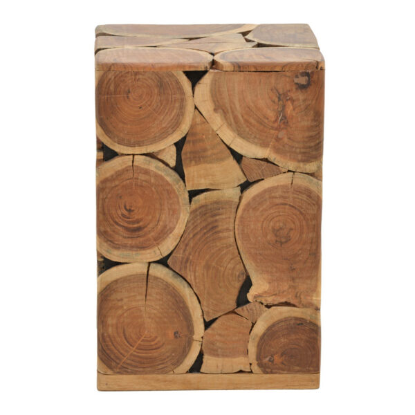 Σκαμπό Jaret  μασίφ ξύλο ακακίας φυσικό 36x36x53εκ