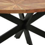 Τραπέζι Fardy  οβάλ μασίφ ξύλο ακακίας φυσικό-μαύρο-φυσικό 120x60x45εκ