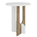 Βοηθητικό τραπέζι Luna  λευκό-φυσικό Φ40x47 εκ
