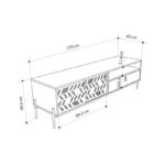 Έπιπλο τηλεόρασης Melati  καρυδί 170x45x48.5εκ