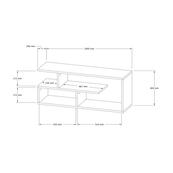 Έπιπλο τηλεόρασης Waldo  λευκό μελαμίνης 100x29,5x40εκ