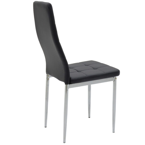 Καρέκλα Cube  PU μαύρο-πόδι χρωμίου
