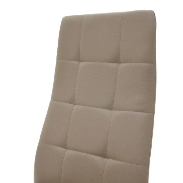 Καρέκλα Cube  PU μόκα-πόδι χρωμίου
