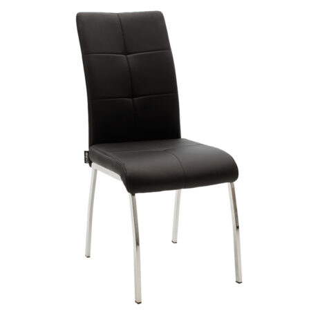 Καρέκλα Ariadne  PU μαύρο-πόδι χρωμίου
