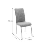 Καρέκλα Ariadne  pu γκρι αντικέ-πόδι χρωμίου 43x63x93εκ