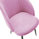 Πολυθρόνα Oasis  βελούδο ροζ-πόδι μαύρο μέταλλο 54x52x84εκ