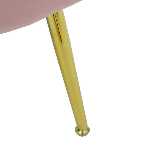 Πολυθρόνα Daimon  βελούδο ροζ-χρυσό 79x74x78εκ