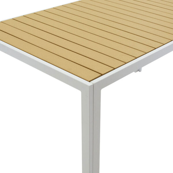 Tραπέζι Tessa  μέταλλο λευκό-φυσικό 120x80x75εκ