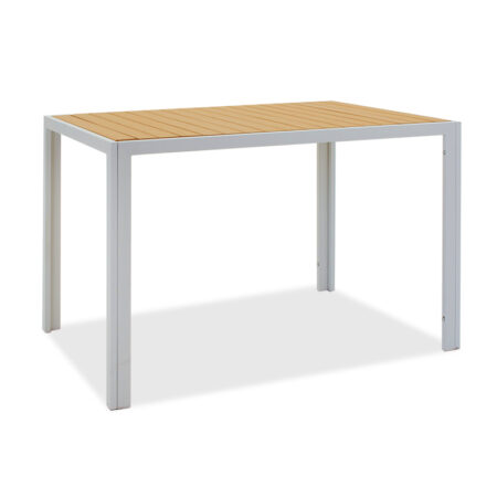 Tραπέζι Tessa  μέταλλο λευκό-φυσικό 120x80x75εκ