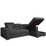 Καναπές Κρεβάτι Γωνιακός Δεξιά Γωνία ELOISE Σκούρο Γκρι 260x170x75-90cm