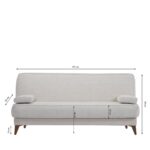 Καναπές Κρεβάτι Τριθέσιος  LEO Ανοιχτό Γκρι 195x82x90cm