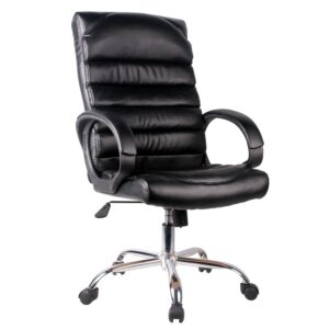 Καρέκλα Γραφείου MOLY Μαύρο Δέρμα 65x70.5x119-126cm