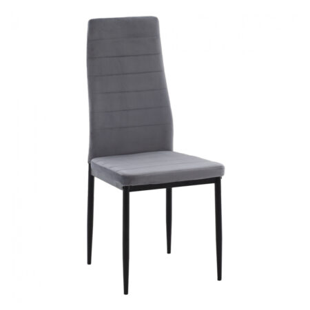 Καρέκλα  ROSE Γκρι/Μαύρο PVC 53x39x96cm