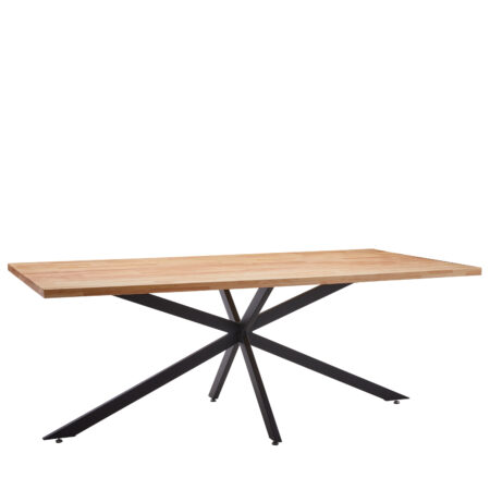 Τραπέζι Τραπεζαρίας DRYOPIS Φυσικό/Μαύρο Ξύλο/Μέταλλο 180x80x75cm