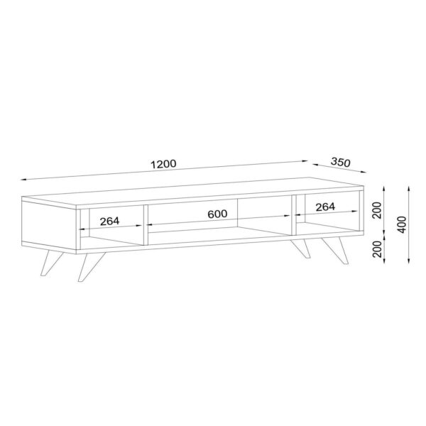 Έπιπλο Τηλεόρασης  Samos Λευκό 120x35x40cm