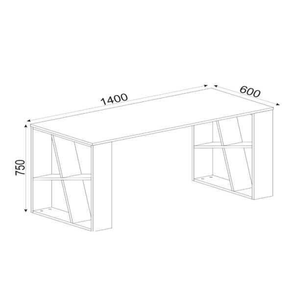 Γραφείο  Simi Μαύρο/Λευκή Επιφάνεια 140x60x74cm