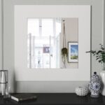 Καθρέπτης Τοίχου  AAINA Λευκό Μοριοσανίδα/Γυαλί 90x90cm