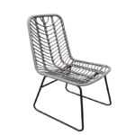Καρέκλα Κήπου  OSASCO Γκρι/Μαύρο Μέταλλο/Rattan 63x47x87cm