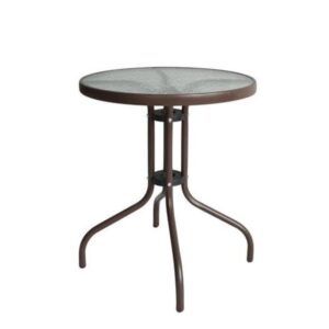 Τραπέζι Μεταλλικό EARTH Καφέ Φ70x70cm