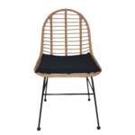Καρέκλα Κήπου  ACCIUS Φυσικό/Μαύρο Μέταλλο/Rattan 49x56x84cm