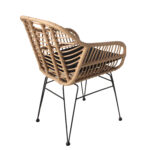 Καρέκλα Κήπου  ACTORIUS Φυσικό/Μαύρο Μέταλλο/Rattan 57x53x81cm