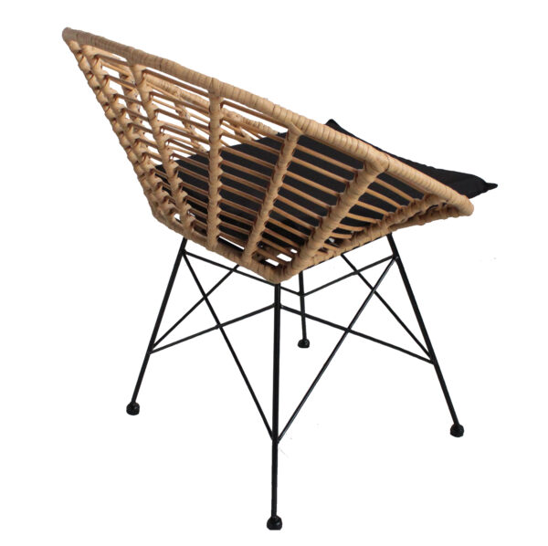 Καρέκλα Κήπου  AELIUS Φυσικό/Μαύρο Μέταλλο/Rattan 72x62x78cm