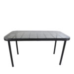 Τραπέζι Κήπου  AMPIUS Μαύρο Μέταλλο/Rattan/Γυαλί 160x90x73cm