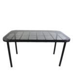 Τραπέζι Κήπου  AMPIUS Μαύρο Μέταλλο/Rattan/Γυαλί 160x90x73cm