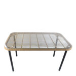Τραπέζι Κήπου  AMPLAS Φυσικό/Μαύρο Μέταλλο/Rattan/Γυαλί 140x80x73cm