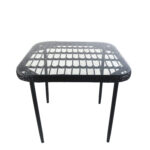 Τραπέζι Κήπου  ANTIUS Μαύρο Μέταλλο/Rattan/Γυαλί 80x80x73cm