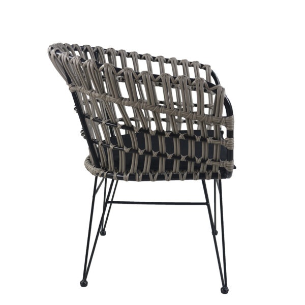 Καρέκλα Κήπου  ATRIUS Γκρι/Μαύρο Μέταλλο/Rattan 61x57x80cm