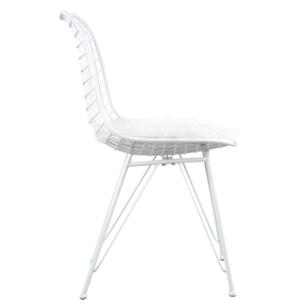 Καρέκλα Μεταλλική  FAGUS Με Μαξιλάρι Λευκό 49x58x83.5cm
