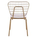 Καρέκλα Μεταλλική  ALNUS Με Μαξιλάρι Χρυσό 53x55x79cm