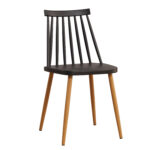 Καρέκλα  CYGNET Μαύρο/Φυσικό PP/Μέταλλο 42x46x80cm