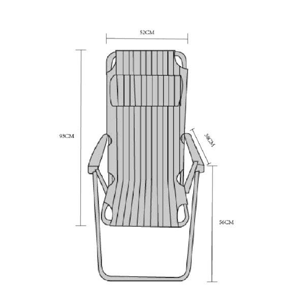 Καρέκλα Παραλίας  Μέταλλο/Ύφασμα 36x45x90cm