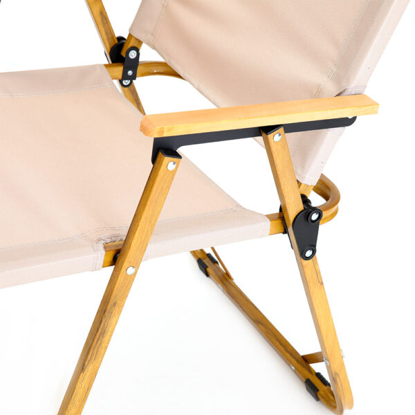 Καρέκλα Παραλίας  GILI MENO Μπεζ/Χρυσό Μέταλλο/Ύφασμα 30x44x63cm