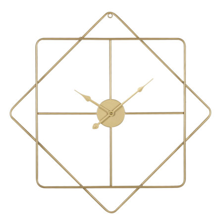 Ρολόι Τοίχου  Χρυσό Μέταλλο 60x60x5cm