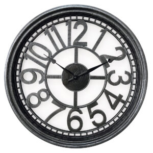 Ρολόι Τοίχου Ασημί Πλαστικό Φ50.7x5.2cm