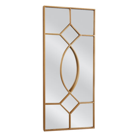 Καθρέπτης Τοίχου  ARAGLAS Χρυσό Μέταλλο/Γυαλί 90x2x40cm