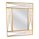 Καθρέπτης Τοίχου  ARAVIR Χρυσό Μέταλλο/Γυαλί 65x2x80cm